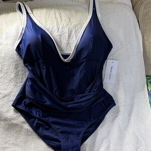 Meet.Curve Women's Elegant Navy One Piece Swimsuit